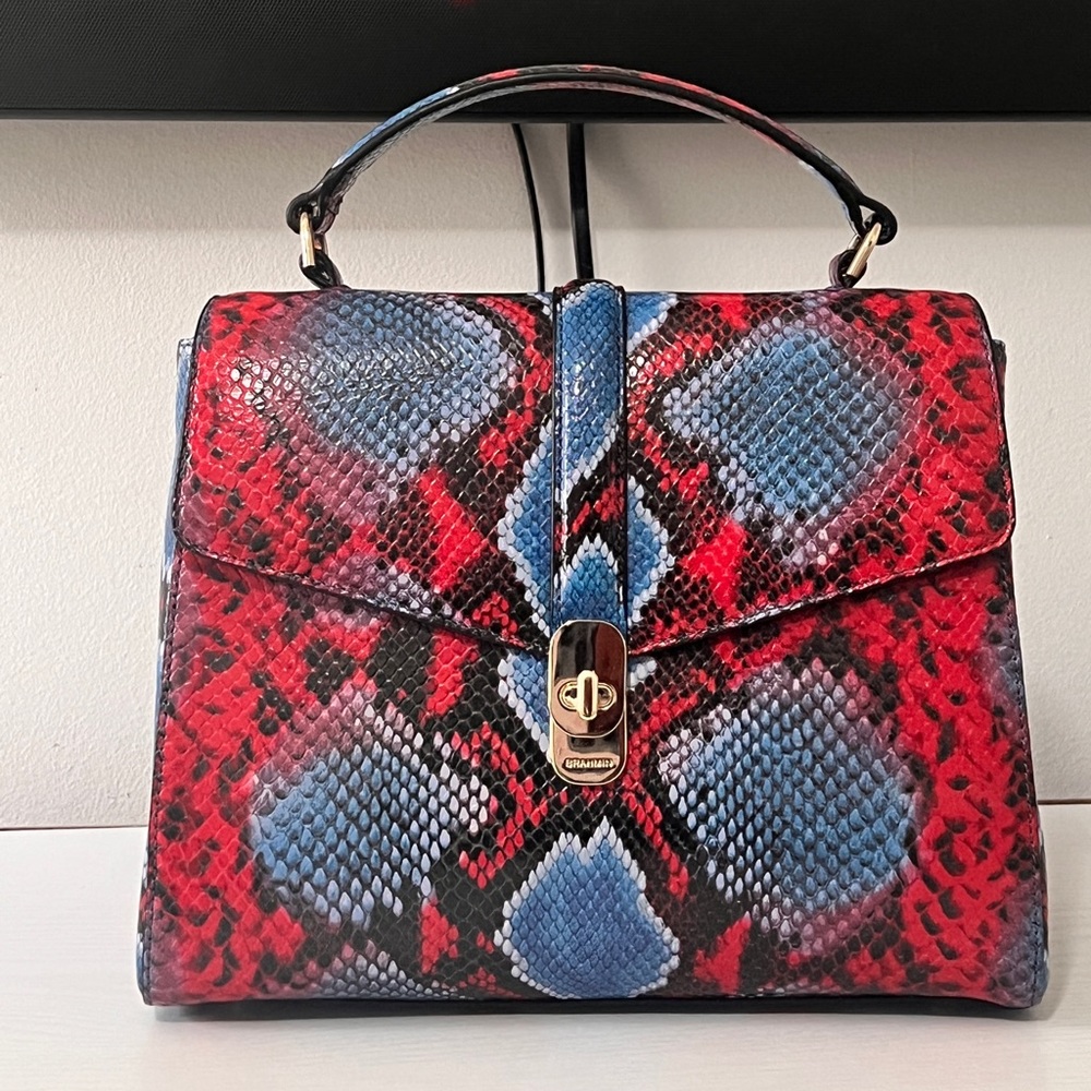 Brahmin Rene Heat Rosen Python Print Genuine Leat… - image 1